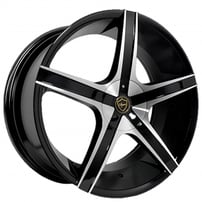 22x8.5" Elegance Wheels EL907 Gloss Black with Machined Face Rims