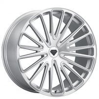 24" Staggered Blaque Diamond Wheels BD-715 Brushed Silver Rims