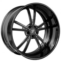 22" Staggered Snyper Forged Wheels Corvair Full Black Rims