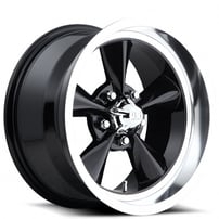 15" U.S. Mags Wheels Standard U107 Gloss Black with Diamond Cut Lip Rims 