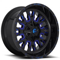 17" Fuel Wheels D645 Stroke Gloss Black with Candy Blue Off-Road Rims 