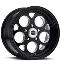 15" Staggered Vision Wheels 561 Sport Mag Gloss Black with Milled Windows Rims