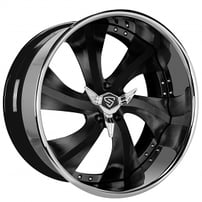 20" Staggered Snyper Forged Wheels Boss Black with Chrome Lip Rims
