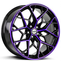 20x8.5" Shift Wheels Piston Gloss Black with Purple Machined Rims (5x114/112/120, +35mm) 