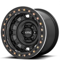 17" KMC Wheels KM236 Tank Beadlock Satin Black Off-Road Rims