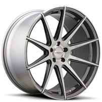 19" Staggered Varro Wheels VD10X Gloss Titanium with Brushed Face Spin Forged Rims