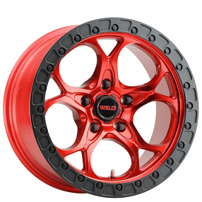 17" Weld Off-Road Wheels Ledge 6 W134 Candy Red with Gloss Black Ring Rotary Forged Rims