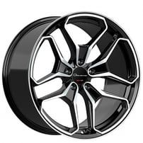 20" Staggered Giovanna Wheels Huraneo Gloss Black with Machined Face Rims 