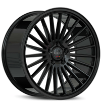 22" Staggered Koko Kuture Wheels Parlato Gloss Black Flow Formed Rims