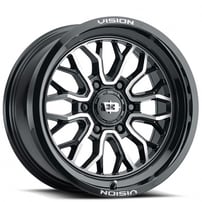 18" Vision Wheels 402 Riot Gloss Black with Machined Face Off-Road Rims