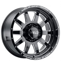 18" Weld Off-Road Wheels Stealth W102 Gloss Black Milled Rotary Forged Rims