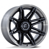 24" Fuel Wheels FC401BT Brawl Gloss Black with Brushed Dark Tinted Clear Face and Lip Off-Road Fusion forged Rims