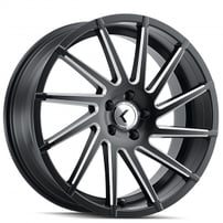 22x8.5" Kraze Wheels 181 Spinner Satin Black Milled Rims