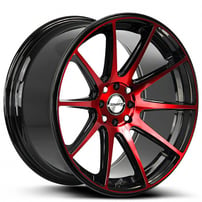 18" Shift Wheels Gear Gloss Black with Candy Red Machined Rims 