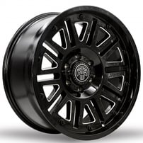 20" Thret Off-Road Wheels 701 Storm Gloss Black Milled Rims