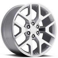 22" GMC Sierra Wheels FR 44 Silver Machined TBSS OEM Replica Rims   