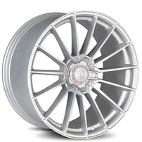 19" Staggered Curva Wheels CFF75 Silver Machined Face Flow Forged Rims