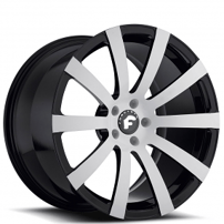 20" Staggered Forgiato Wheels Concavo-M Black Machined Forged Rims