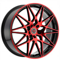 18" Revolution Racing Wheels R11 Black with Red Face Rims