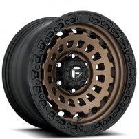 17" Fuel Wheels D634 Zephyr Bronze with Black Lip Crossover Rims