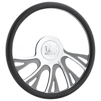U.S. Mags Custom Steering Wheel Slasher Half-Cut Polished with Grey Accents