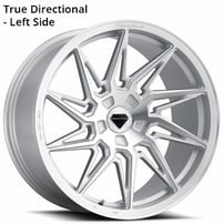 20" Staggered Blaque Diamond Wheels BD-F20 Silver Brushed Face True Directional Flow Forged Rims