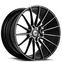 19" Staggered Savini Wheels Black Di Forza BM16 Gloss Black with DDT Super Concave Rims 