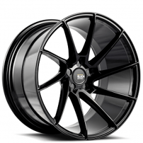 20" Staggered Savini Wheels Black Di Forza BM15 Gloss Black Super Concave True Directional Rims