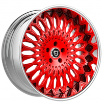 24" Lexani Forged Wheels LF-Luxury LF-742 Petrus Custom Candy Red with Chrome Lip Forged Rims