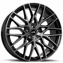 20" Luxxx Alloys Wheels Lux LFF01 Pista Black with Titanium Brushed Flow Formed Rims