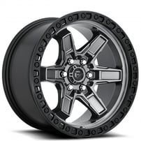 17" Fuel Wheels D698 Kicker 6 Anthracite Center with Black Lip Off-Road Rims 