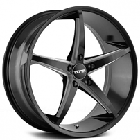 20" Staggered Touren Wheels TR70 3270 Black with Milled Spokes Rims 