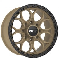 20" Weld Off-Road Wheels Ledge 8 W106 Satin Bronze with Satin Black Ring Rotary Forged Rims