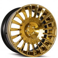 24" Staggered Forgiato Wheels Calibro-ECL Gold with Black Inner Forged Rims