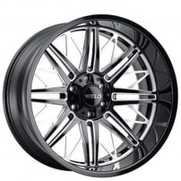 22" Weld Off-Road Wheels Cascade W145 Gloss Black Milled Rotary Forged Rims