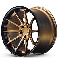 20" Staggered Ferrada Wheels FR4 Matte Bronze with Gloss Black Lip Polaris Slingshot / 3-Wheeler Rims