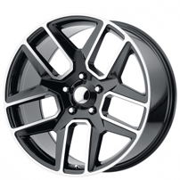 20" OE Creations Wheels PR192 Gloss Black Machined Rims 