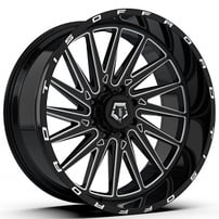 20" TIS Wheels 547BM Gloss Black Milled Off-Road Rims 