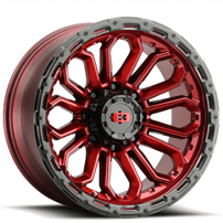 18" Vision Wheels 405 Korupt Gloss Red with Gloss Black Lip Off-Road Rims