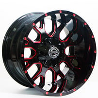 20" Scorpion Wheels SC-19 Black with Red Milled Off-Road Rims