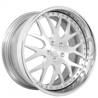 19" AC Forged Wheels ACF709 Brushed Face with Chrome Lip Three Piece Rims