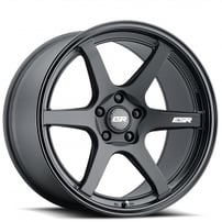19" Staggered ESR Wheels AP6 Matte Black with Gloss Black Lip Rotary Forged Rims