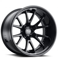 20" Luxxx HD Wheels LHD PRO1 Matte Black Face with Gloss Black Lip Off-Road Rims