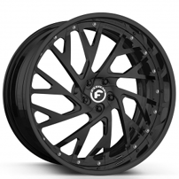 24" Staggered Forgiato Wheels Concentrati-FF Gloss Black Forged Rims
