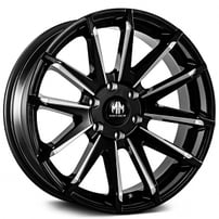 22" Mayhem Wheels 8109 Crossfire Gloss Black Milled with Dark Tint Clear Coat Off-Road Rims 