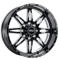 20" Weld Off-Road Wheels Cheyenne W132 Gloss Black Milled Rotary Forged Crossover Rims