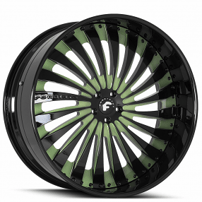 22" Forgiato Wheels Autonomo-L Khaki Green Face with Gloss Black Lip Forged Rims