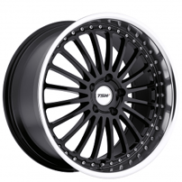 19" TSW Wheels Silverstone Gloss Black with Mirror Cut Lip Rims