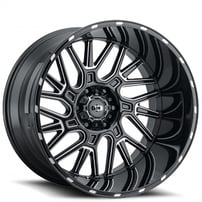 20" Vision Wheels 404 Brawl Gloss Black with Milled Spoke Off-Road Rims