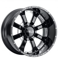 20" Weld Off-Road Wheels Granada Eight W125 Gloss Black Milled Rotary Forged Rims